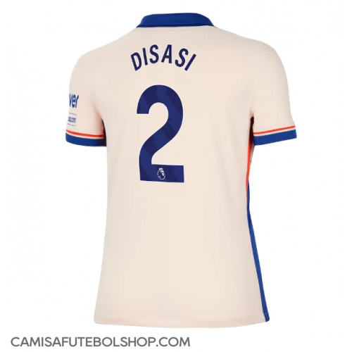 Camisa de time de futebol Chelsea Axel Disasi #2 Replicas 2º Equipamento Feminina 2024-25 Manga Curta